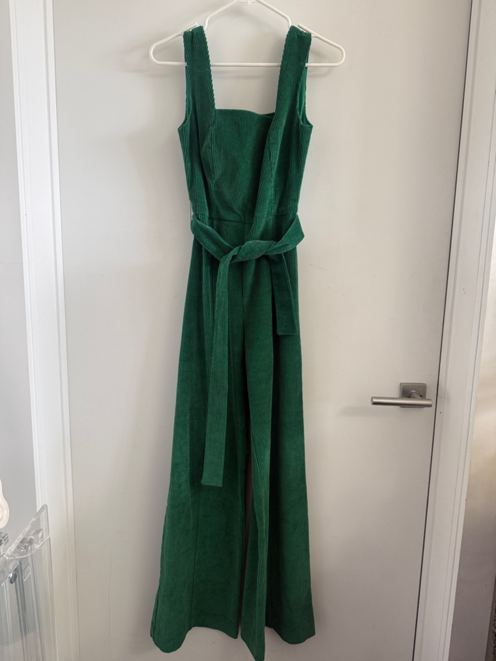 STAUD Emerald Green Wide-Leg Tie-Waist Travis Jumpsuit size 0 - Picture 4 of 9